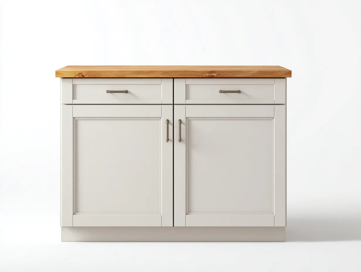 Sideboards-Holzwerkstoff-Massivholz-115x45x86 cm-Creme-Natur-Landhausstil
