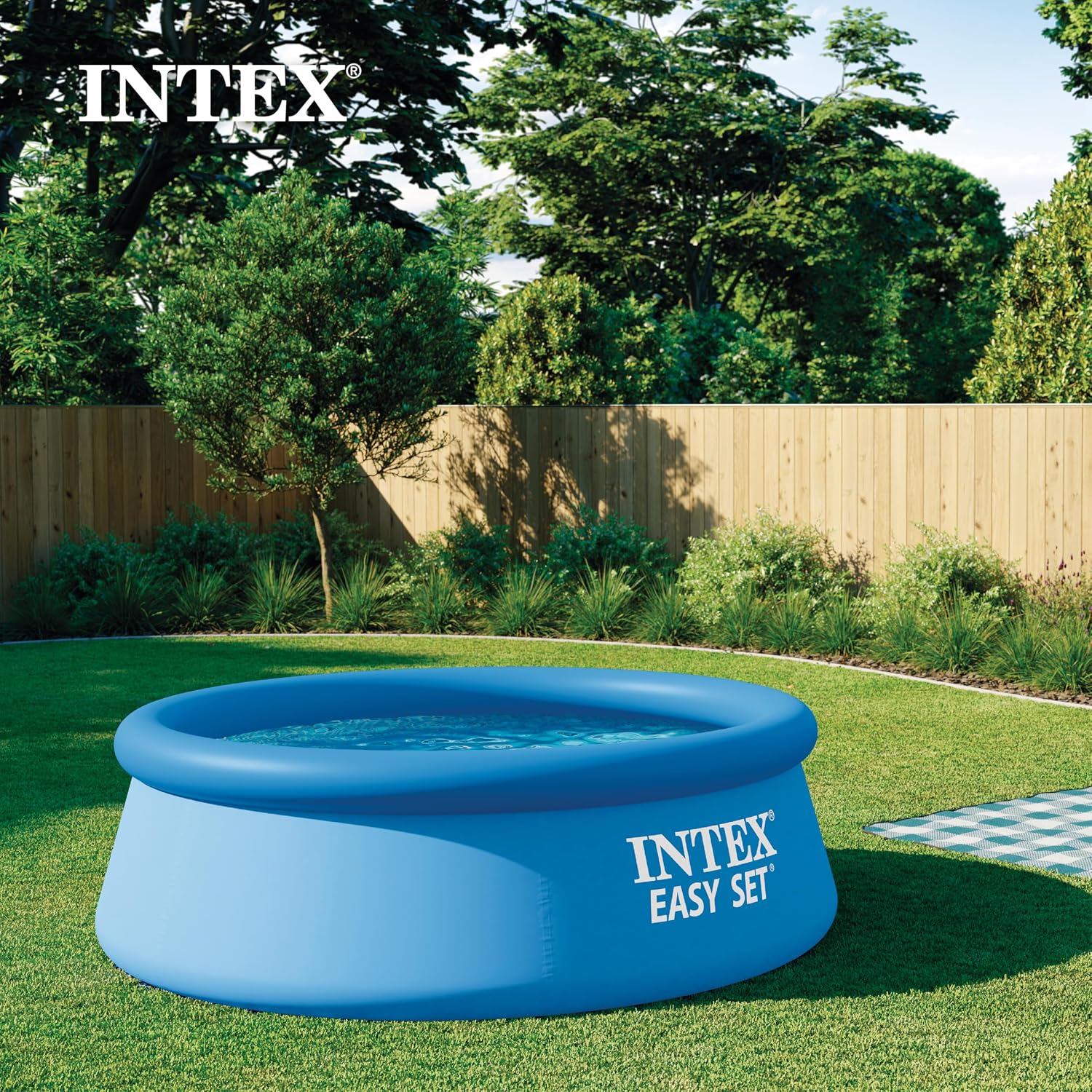 Intex 28110NP – Aufstellpool Easy Set Rund, 2419 L, PVC, Blau, 244x76 cm
