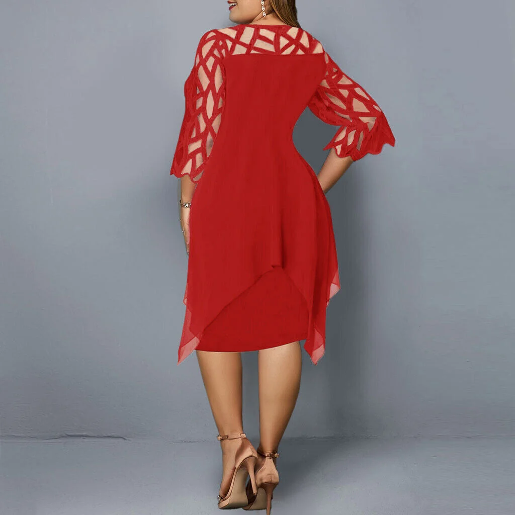 Elegantes Midi-Kleid in ��bergr??e