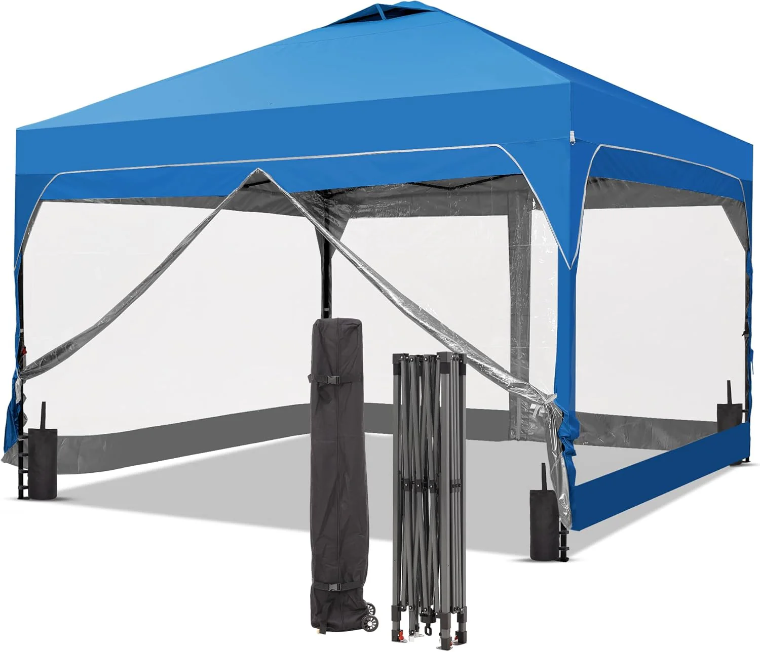 GDY 12x12 Pop Up Canopy Tent with 4 Sidewalls, Easy Set up with One Push Lift Gazebo