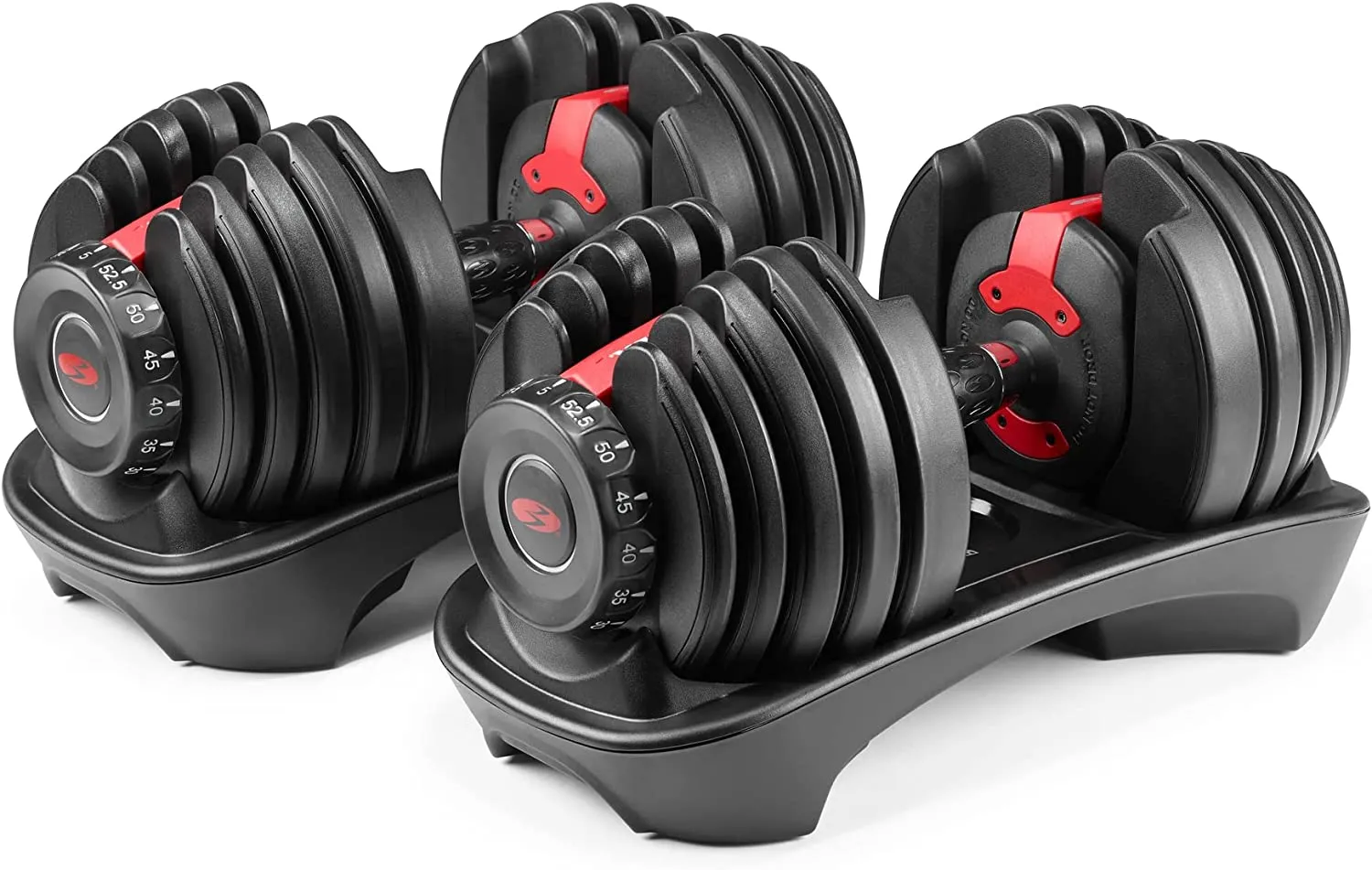 Bowflex SelectTech 552 Adjustable Dumbbells Pair. 5-52.5 lbs. Space-Saving Home Gym Equipment
