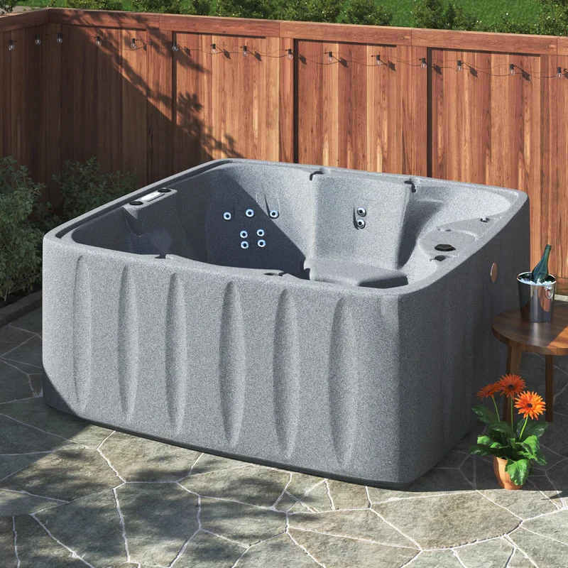AquaRest Spas 6-Person Plug-and-Play Hot Tub – 29-Jet Square Design with Ozonator