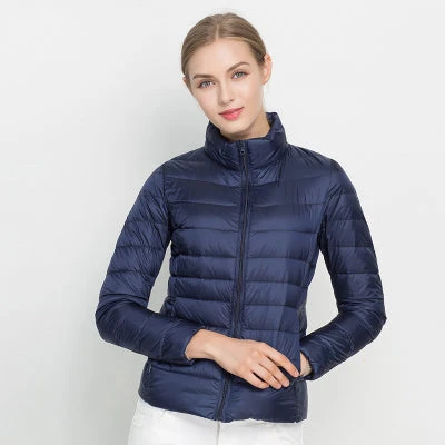 Leichte Damen Steppjacke f��r den Fr��hling | Wasserabweisende ��bergangsjacke mit Stehkragen und Daunenf��llung | Winddichte