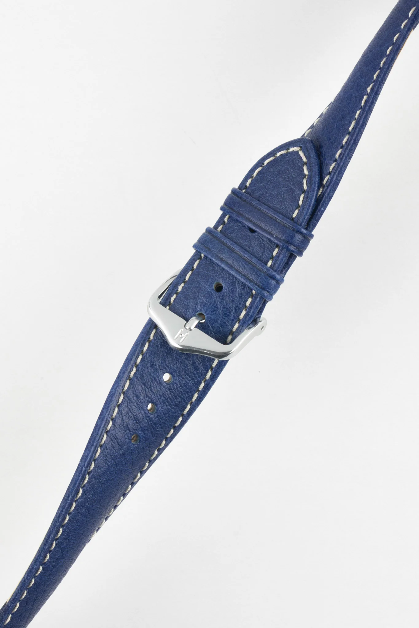 Hirsch BOSTON Quick-Release Buffalo Calfskin Leather Watch Strap in BLUE