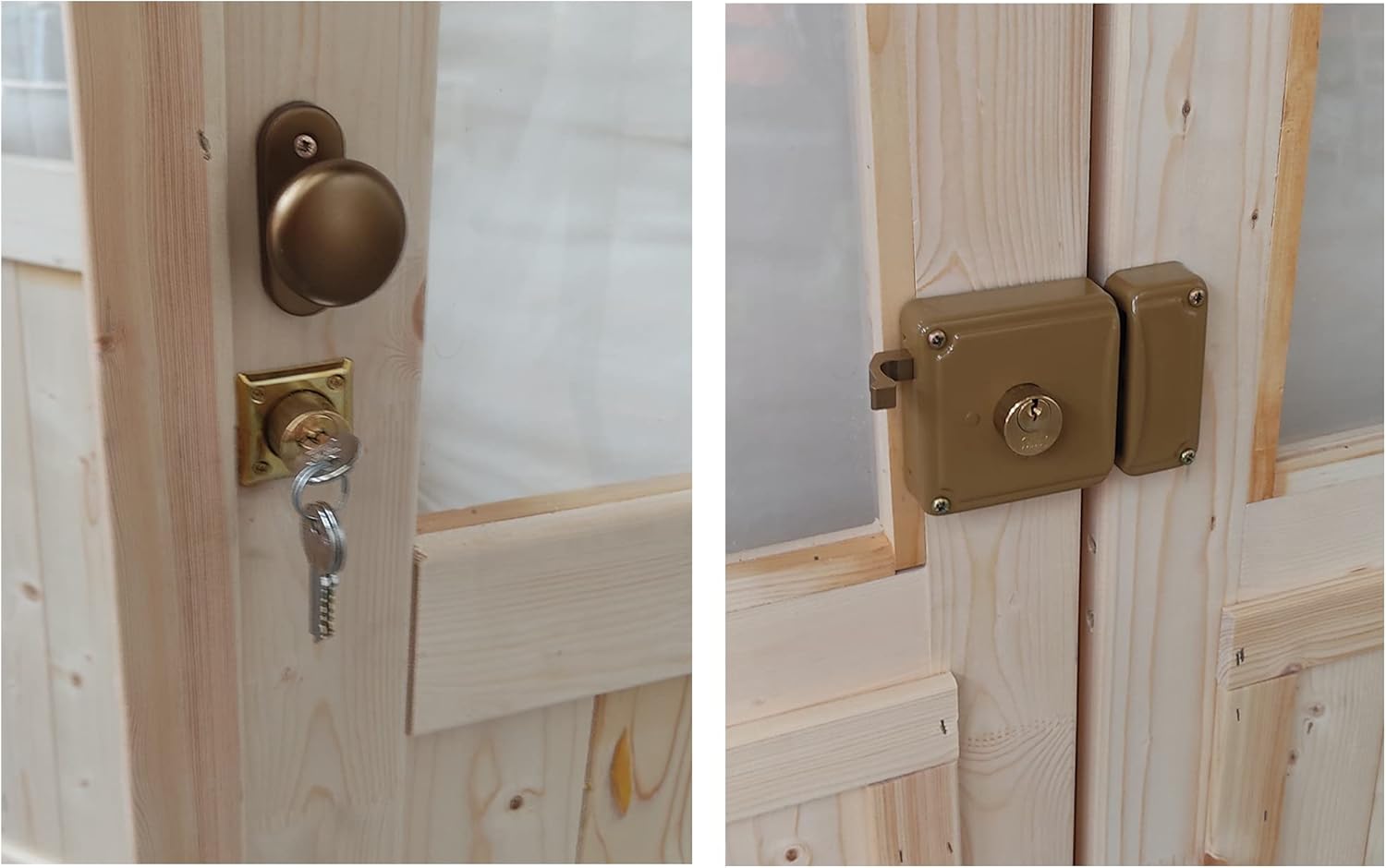 Gartenhaus Bh25 Opera 300x250 aus Fichtenholz 25 mm mit Doppeltür und Fenster, Nut-und-Feder-Dach und Boden, Fundamentbalken, einfacher Aufbau, PEFC-Zertifiziert