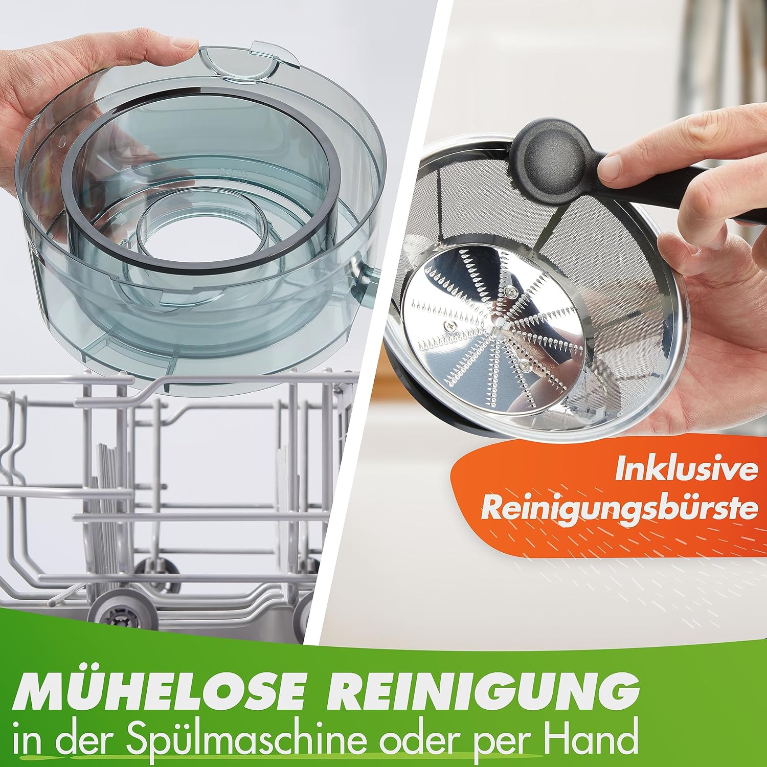 Nutrilovers *Testsieger* QUICK-JUICER Entsafter Edelstahl Obst und Gemüse I XXL-Einwurf für ganze Früchte entsaften, 800W, 2 Geschwindigkeiten, BPA-frei inkl. Trinkflasche + Rezepte Buch & App