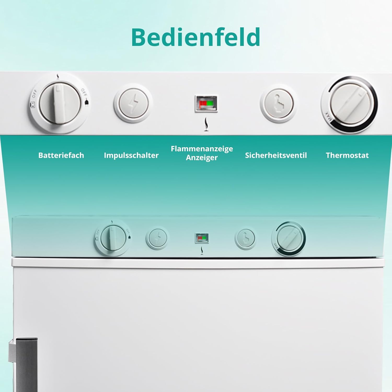 SMETA Gaskühlschrank Gefrierschrank 12V/230V/Gas, Kühlschrank Mit Gefrierfach 100L, Leiser Kombikühlschrank Für Camping, Zuhause, Wohnwagen, Garage, Gite, Wohnmobil, Weiß