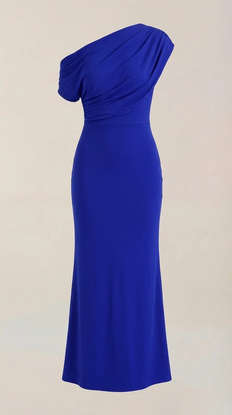 One-Shoulder-Maxikleid