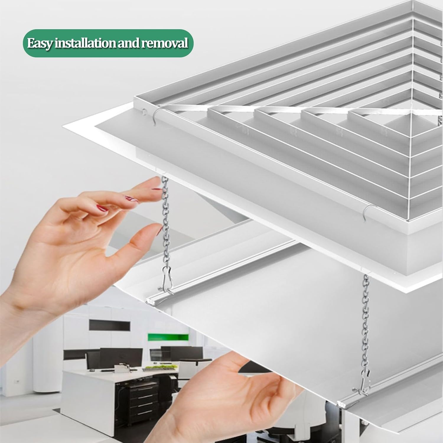 Klimaanlage Windabweiser, Klimagerät Windabweiser, Luftumlenker, Klimaanlagenabweiser mit Haken für Zuhause, Büro, Hotel(60cm/23.6