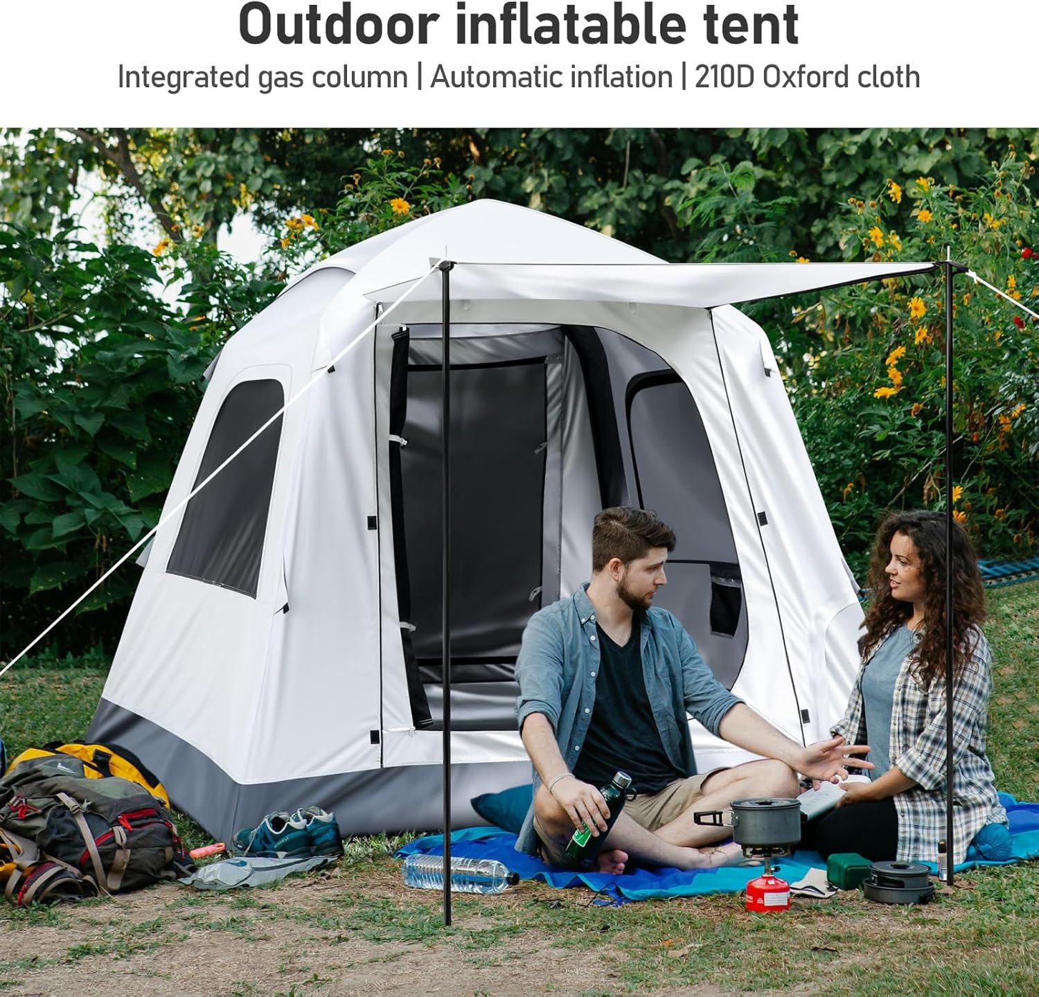 Automatic inflatable camping tent 3-4 people luxury camping adult waterproof inflatable house tent outdoor tent