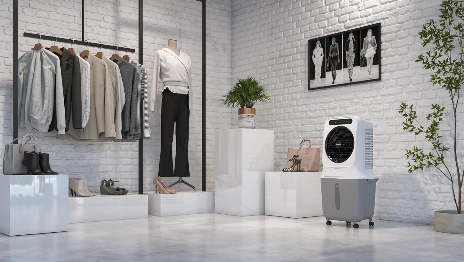Olimpia Splendid, Peler 25 Wifi Verdunstungskühler, 25 Liter, Luftreiniger mit Verdunstungspanel, Leistungsstarke Kühlung, Belüftung, Touchscreen-Display