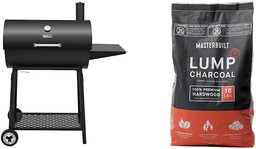 Royal Gourmet CC1830 30 Inch Barrel Charcoal Grill with Side Table Outdoor BBQ Grill  for Backyard