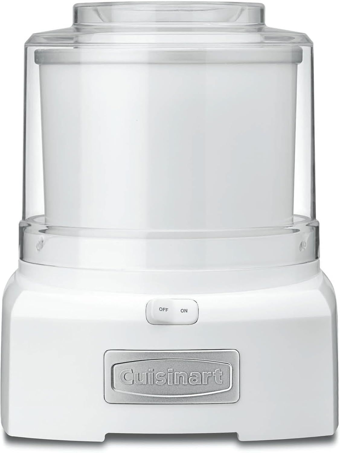 Cuisinart 1.5L Ice Cream Maker, Frozen Dessert Machine for Gelato, Sorbet & Yoghurt, Easy to Clean, BPA-Free, White