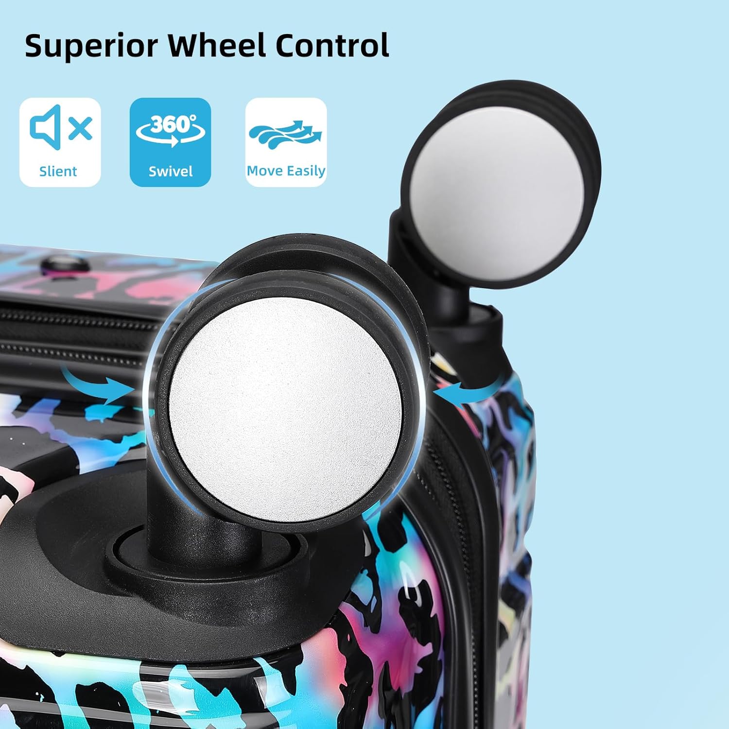 6-piece luggage set, expandable hardshell suitcase set with spinner wheels, lightweight rolling luggage set