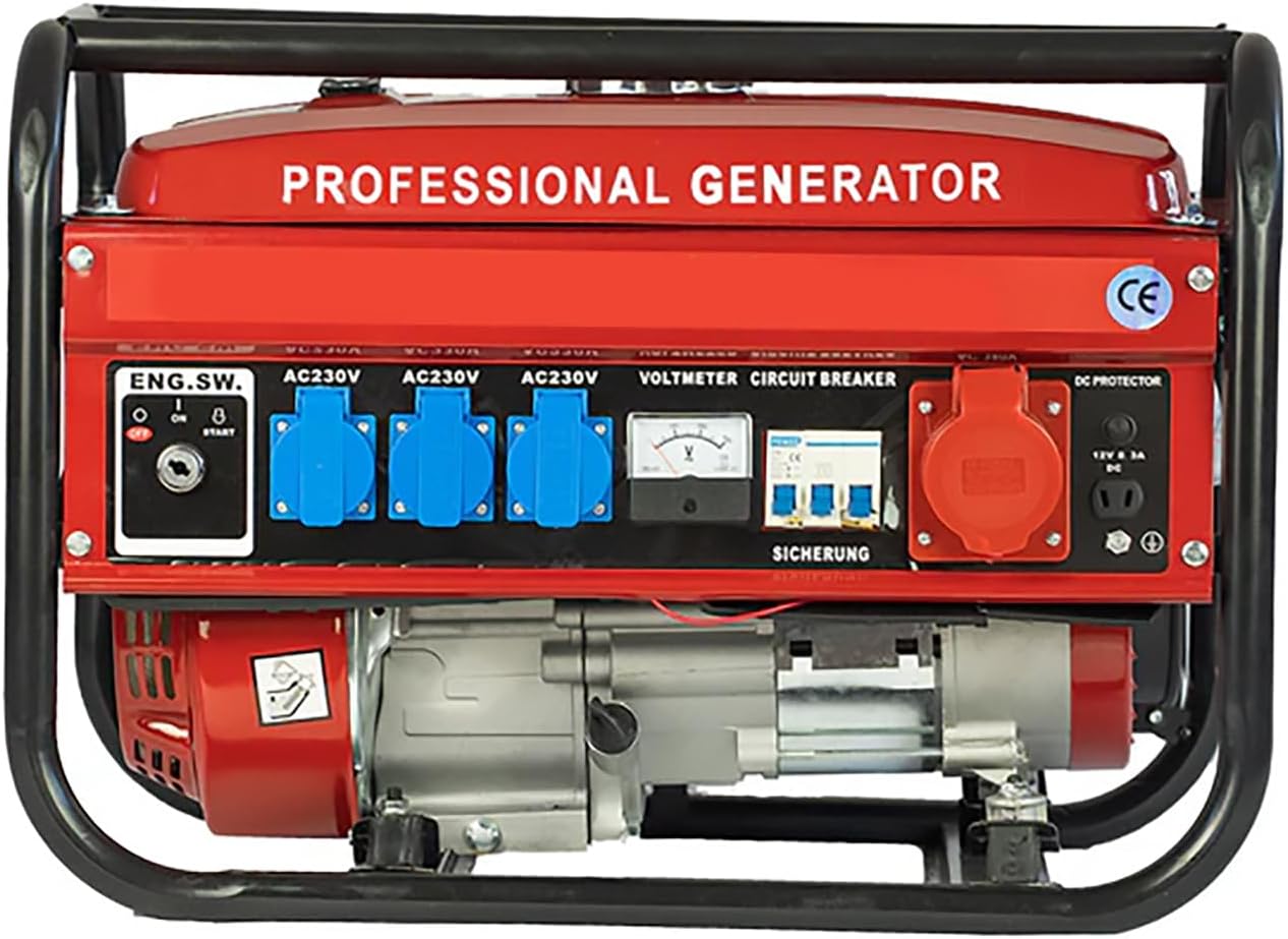Notstromerzeuger Stromerzeuger Generator Stromgenerator Aggregat 6500W, Luftkühlung, 6,5HP, 4-Takt, 12V, 220, 380V