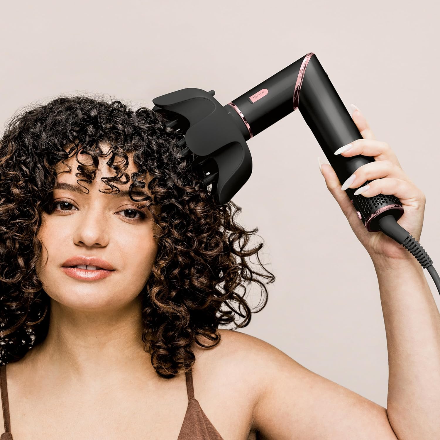 Shark FlexStyle 5-in-1 Luftstyler & Haartrockner, Auto-Wrap-Lockenaufsatz, Paddle-Bürste, Ovalbürste, Konzentrator, Diffusor, Aufbewahrungskoffer, Keine Hitzeschäden, Schwarz/Roségold, HD440EU