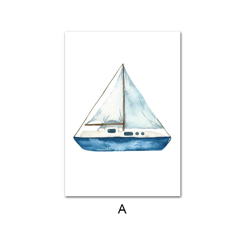 Nautical Nursery Prints, Coastal Baby Nursery Wall Art
