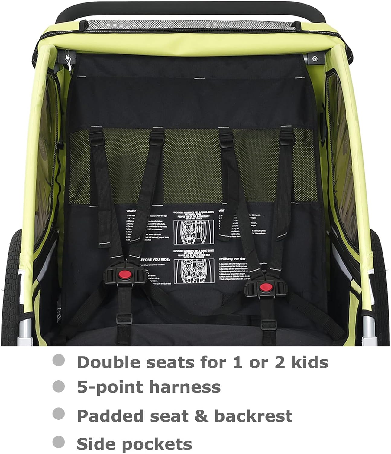 Tiggo S2 Kinderanhänger mit Federung Jogger 2 in 1 Kinder Buggy fahrradanhänger Anhänger 360° Drehbar