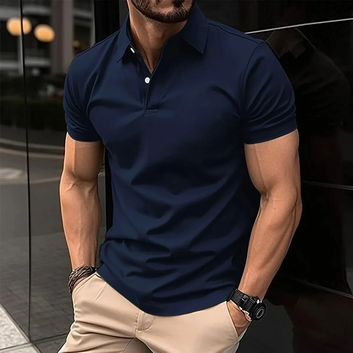 Herren Poloshirt Leicht Atmungsaktiv D��nn Sportlich Elegant