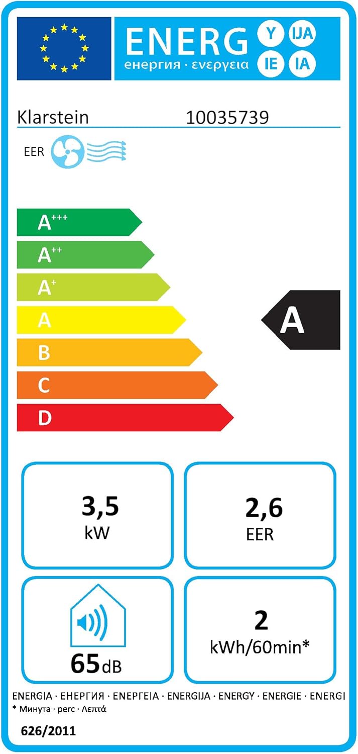Klarstein Mobile Klimaanlage mit Abluftschlauch, 5-in-1 Klimagerät, Ventilator, Luftentfeuchter, Luftreiniger & Nachtmodus, App-Steuerung, Kleine & Portable für Wohnung & Büro, 12000 BTU