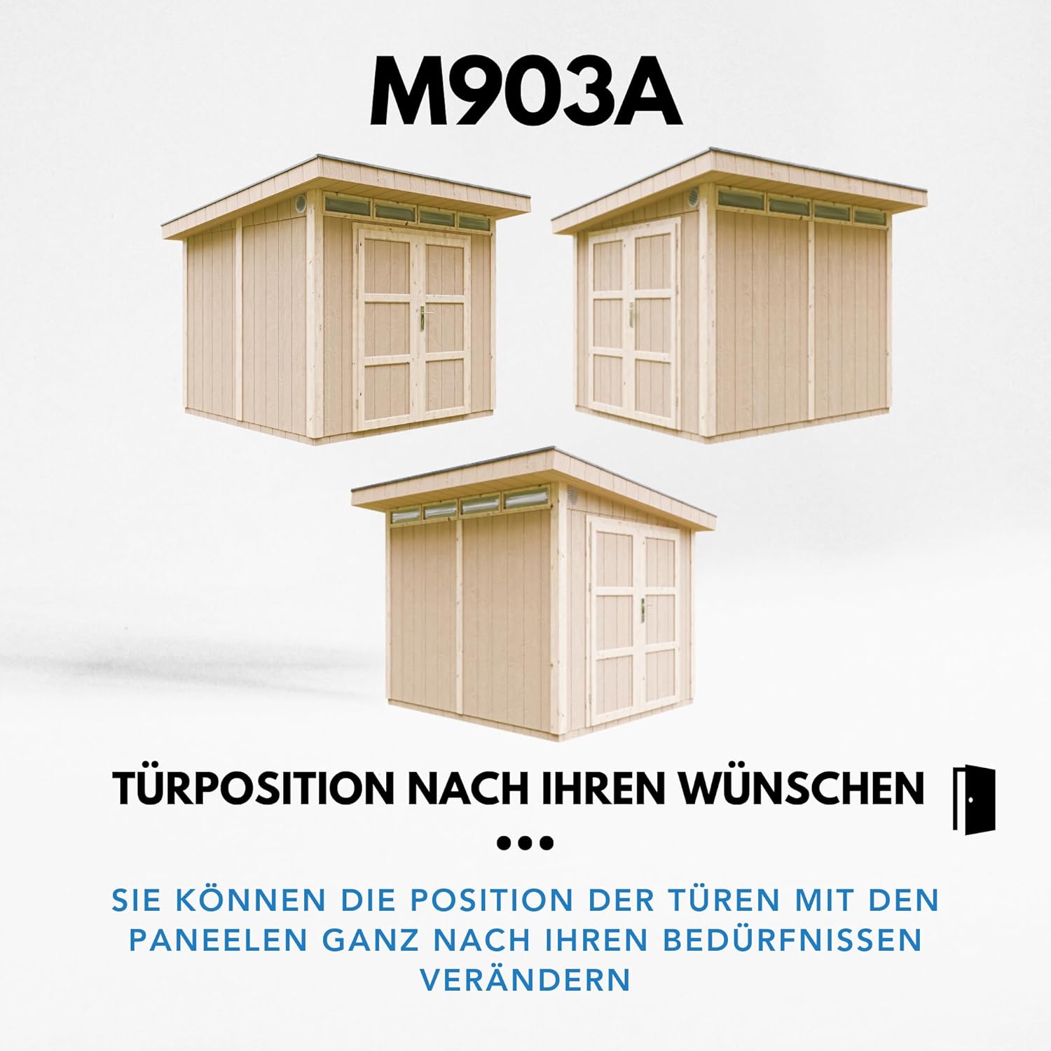 Gartenhaus Premium Qualität 5,9m² - L279xW293cm- All-Inclusive-Set mit Boden, Bitumen-Dachziegeln, Farbset- Hochwertiger Geräteschuppen aus Holzwerkstoffplatten LP Smartside - M903A Redwood RED