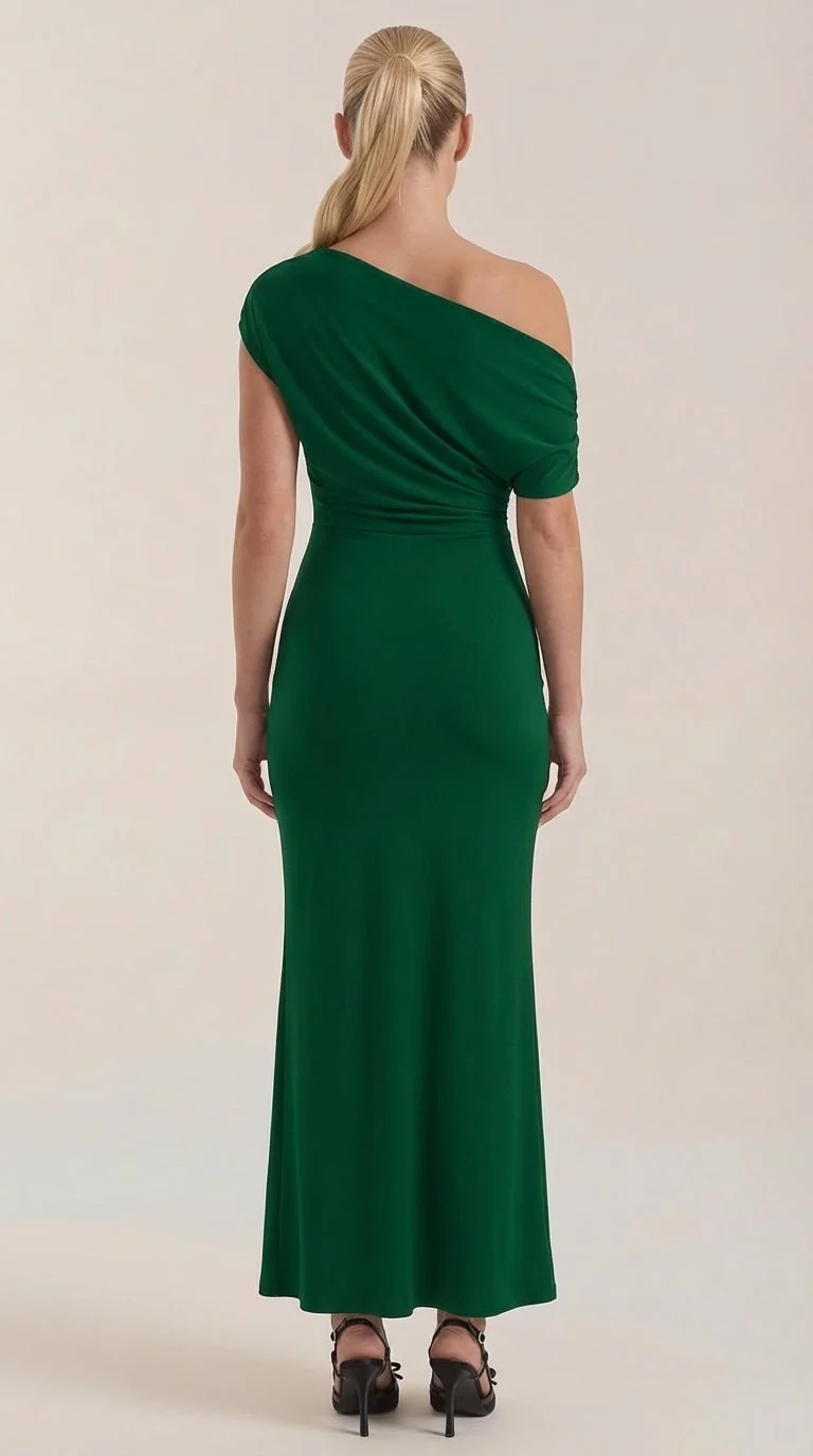 One-Shoulder-Maxikleid