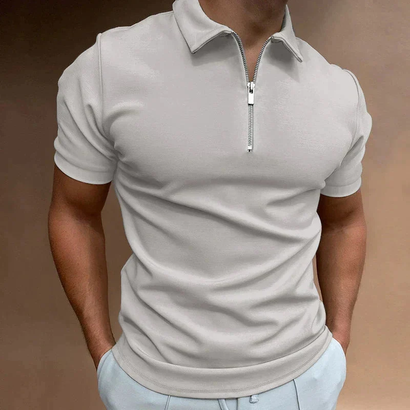 Herren Poloshirt mit Rei?verschluss | Kurzarm Polo Shirt fleckenabweisend & geruchsneutralisierend | Alltag & B��ro