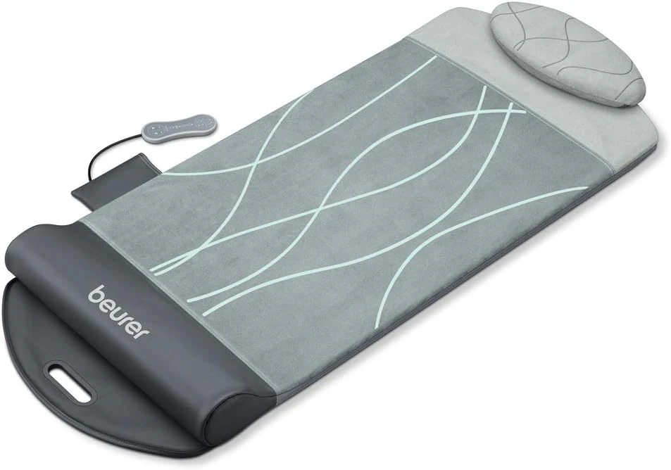 Beurer MG 280 yoga- en stretchmat, voor het rekken van spieren en ontspanning, massagemat voor nek, schouders en rug, opvouwbaar, 1 stuk (1-pack), grijs