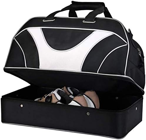 Sport Sporttasche mit Nasser Tasche & Schuhe Fach Fach für Frauen & Männer Golf Gymnastasche Große Sportausrüstung, schwarz