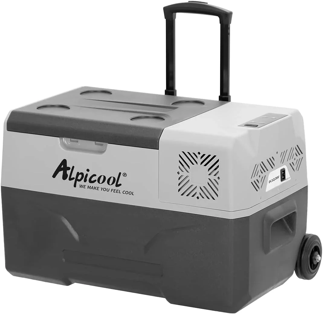Alpicool CF55 55 Liter K��hlbox 12V tragbarer Mini-K��hlschrank elektrische Gefrierbox klein Gefrierschrank f��r Auto Camping, LKW, Boot und Steckdose mit USB-Anschluss, -20�� bis 20��
