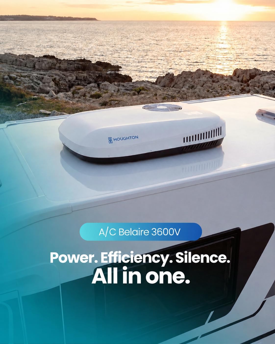 Belaire 3600 V Klimaanlage 3,6 kW mit Inverter für Wohnmobil und Wohnwagen, Vanlife, Effiziente Kühlung, Fernbedienung, LED-Display, R410A Kühlmittel, Energieeffizienzklasse A