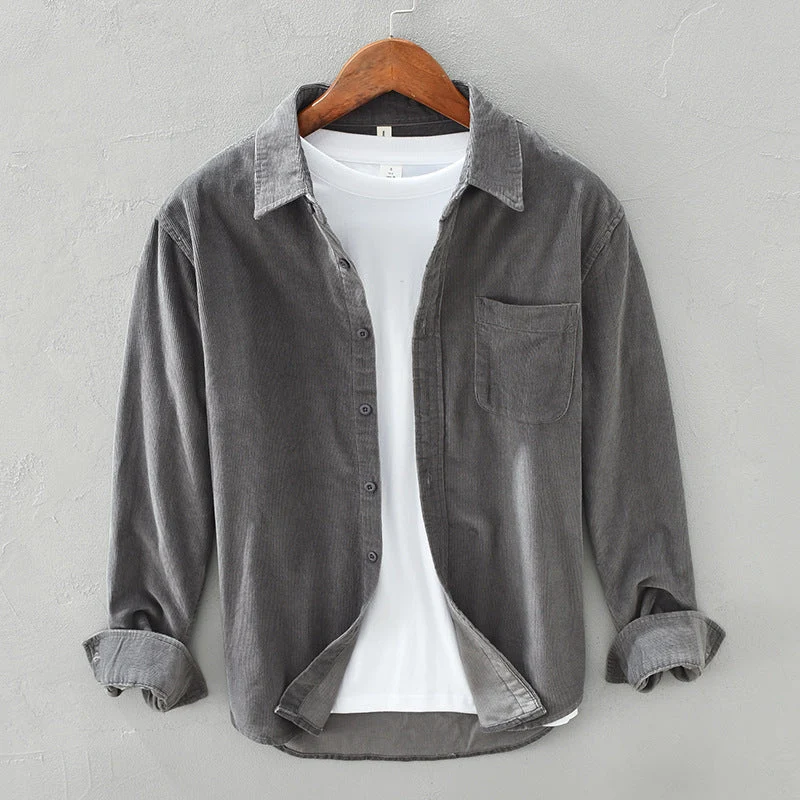 Cordhemd Herren Retro im eleganten Stil f��r jeden Anlass