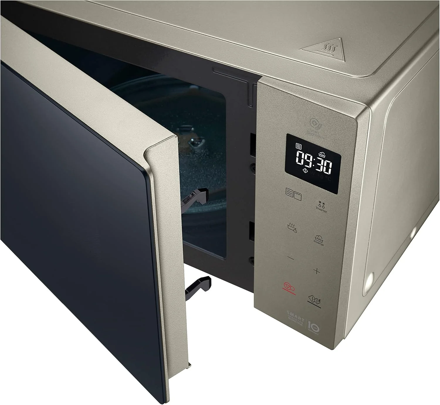 LG MH6535GIS Magnetron met invertertechnologie en kwartsgrill, 25 liter inhoud, 1000 W, automatische programma's, instelbare vermogensniveaus voor optimaal koken en EasyClean-functie, Zwart