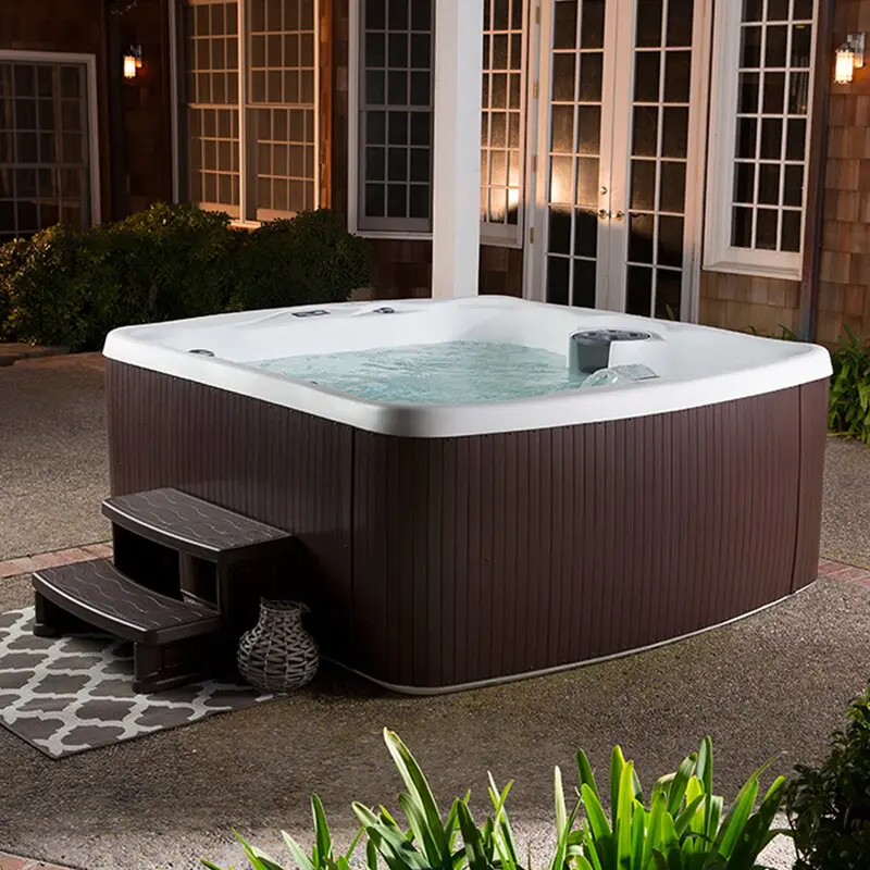 Lifesmart Spas 5 Person 23 Jet Rectangular Plug And Play Hot Tub with Ozonator in Espresso