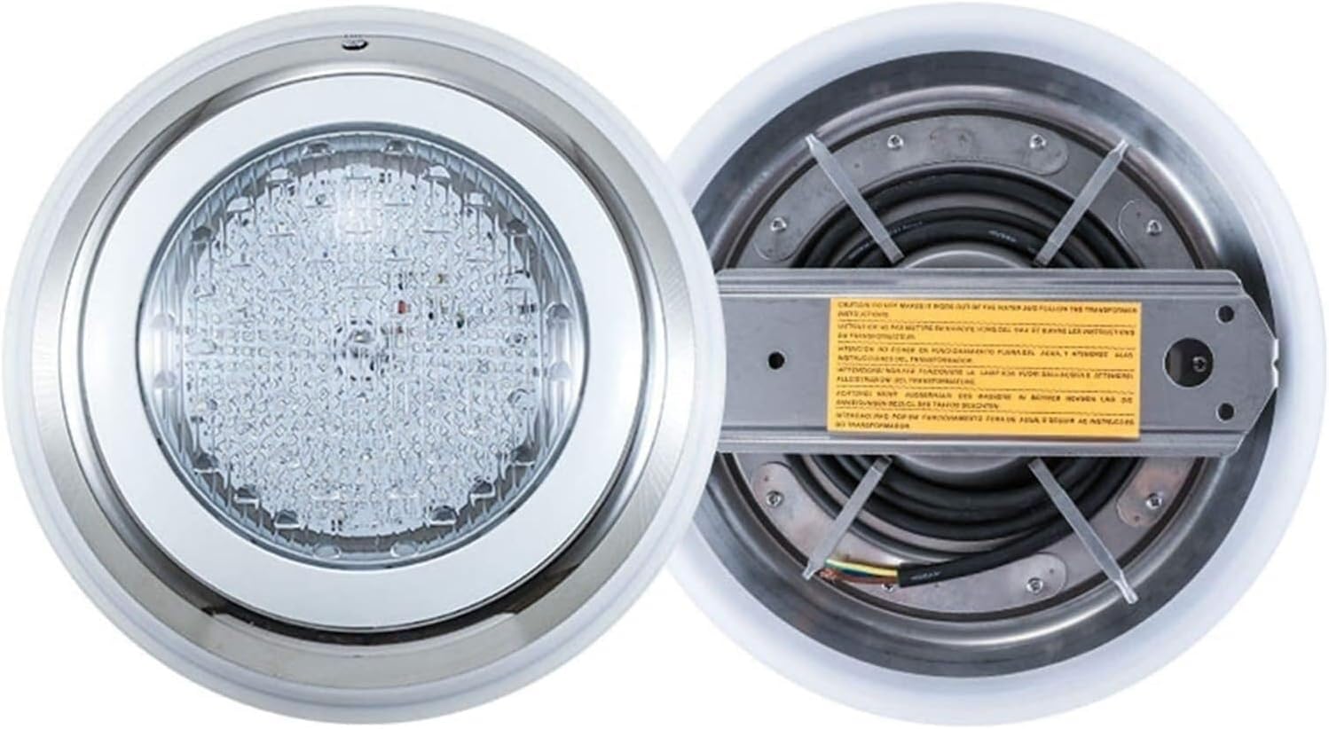 LED-Poolleuchte, Brunnenprojektor, wasserdicht, aus Edelstahl, Beleuchtung für Schwimmbad, Einbauleuchte, Weiß (35 W (12 V))