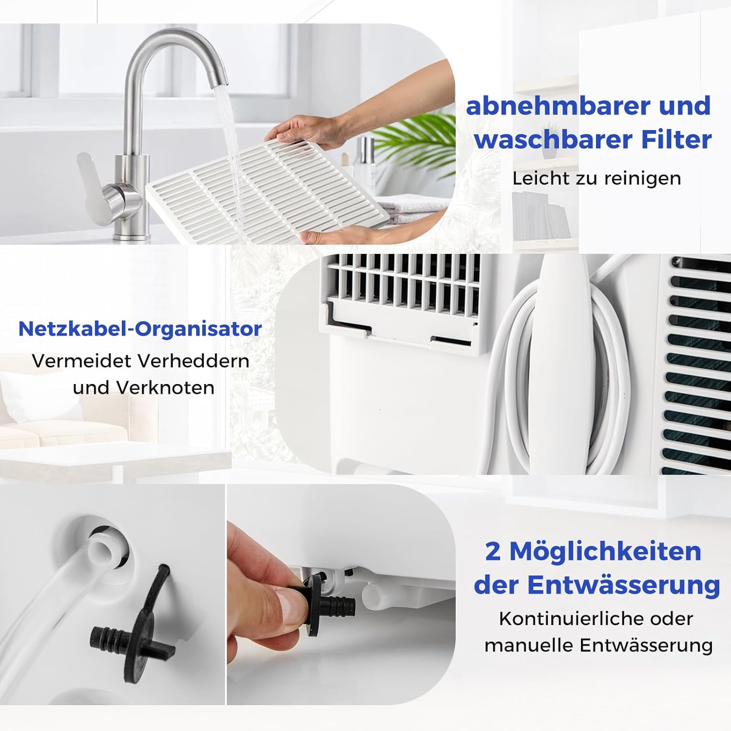 GOPLUS Klimaanlage mit Abluftschlauch, mobiles Klimagerät | 5 in 1: Kühlen, Heizen, Entfeuchten, Belüften, Auto | Schlafmodus | App Steuerung | 1-24H Timer | für Räume bis zu 42㎡ (12000 BTU)