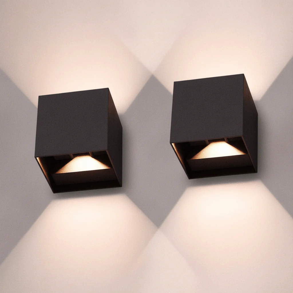 LumiCube DuoGlow Wall Lights | Wireless LED Cube Lamps (Set of 2)