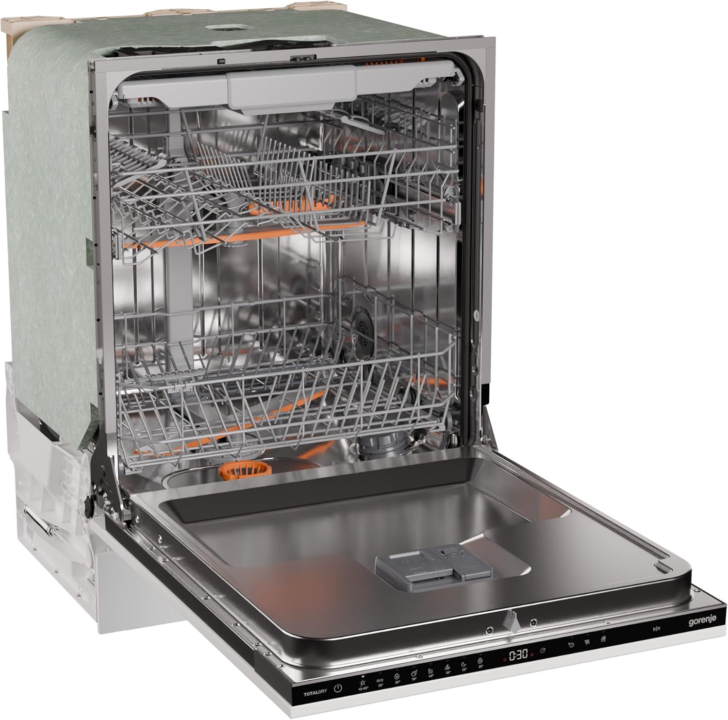 Gorenje GV663A66 Geschirrspüler/Einbaugerät FRONT NICHT ENTHALTEN/Made in EU/60 breite/16 Maßgedecke/8 Programme/TotalDry/Nachtprogramm/Status LED Licht/EEK: A-10%/Einbaumaße (HxBxT): 82 x 60 x 55,5cm