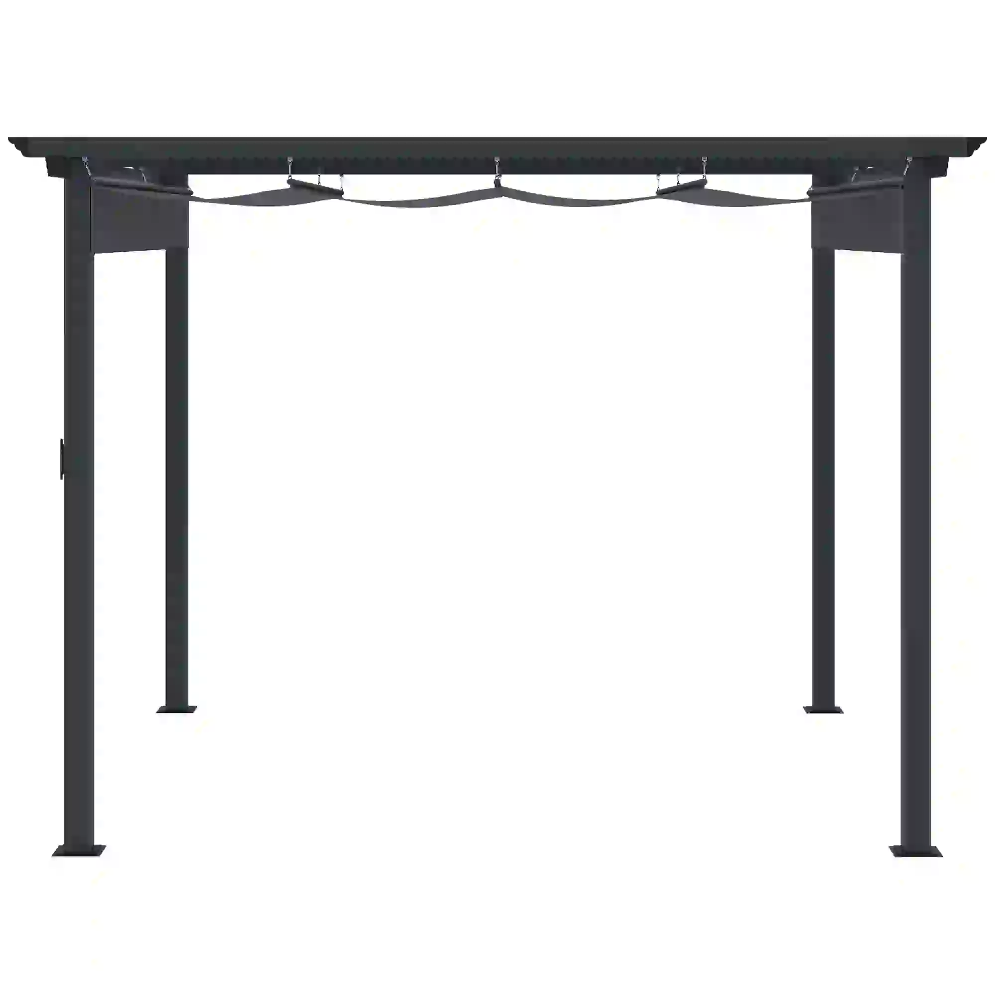 Outsunny Pergola 2,95x2,95 m mit Schiebedach Grau
