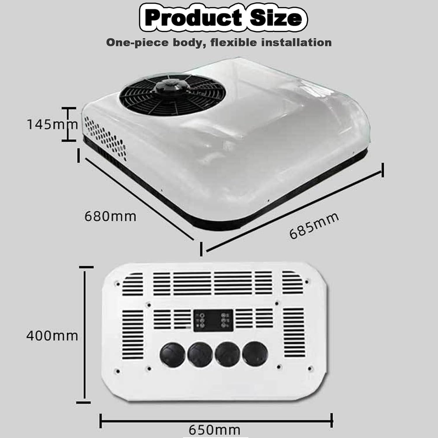 RV Rv Air Conditioner Air Conditioner, 12V/24V Rv Dach Klimaanlage Für LKW, Wohnmobile Und Wohnwagen, Effiziente Kühlung Für Komfortables Reisen In Anhänger Und Camper Vans,Weiß-12V