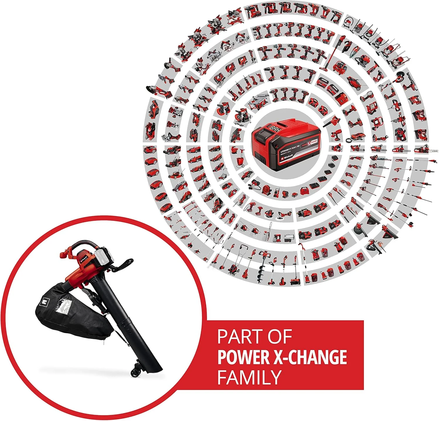 Einhell Accu-bladzuiger/-blazer GE-CL 36/230 Li E-Solo Power X-Change (Li-Ion, 18 volt, zuig-/blaasfunctie, turboschakelaar, incl. zuigbuis + blaasbuis, zonder accu en lader)