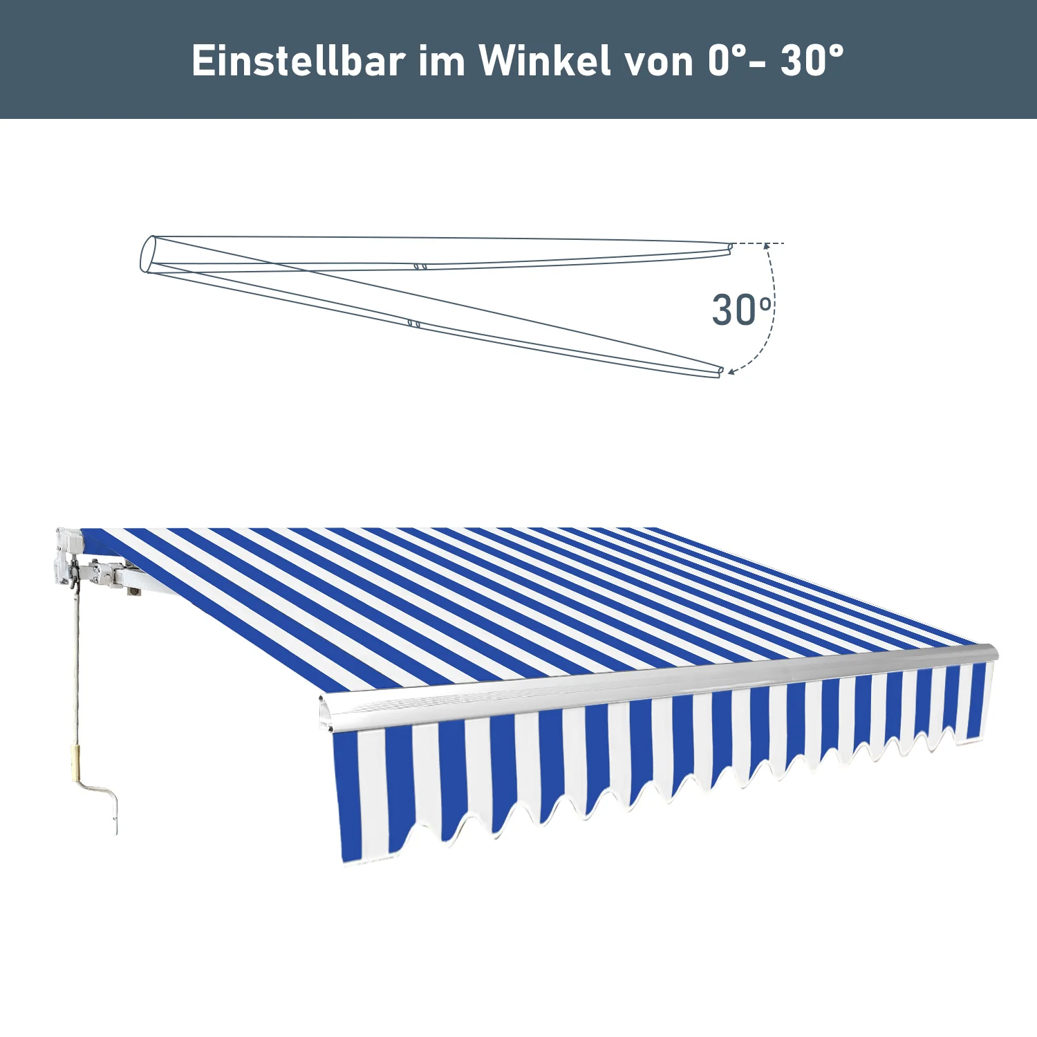 Sonnewelt Gelenkarmmarkise mit manueller Kurbel