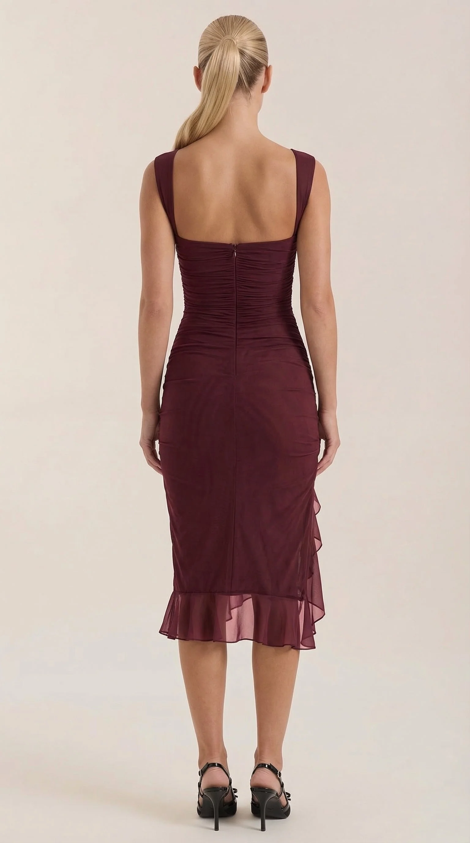 Midi-Kleid mit R��schen
