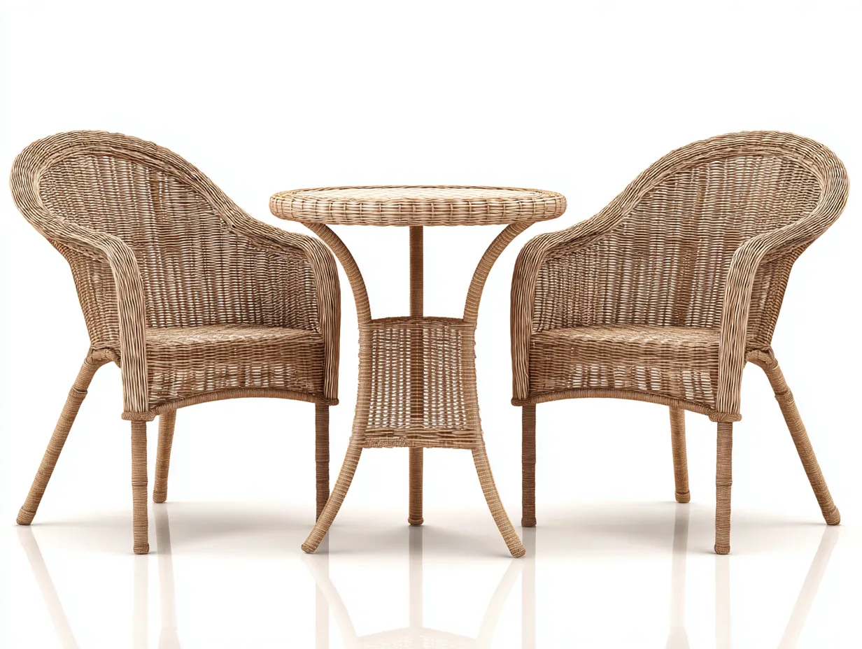 Garten Lounge Set - Rattan - 70 x 70 x 73 cm - Naturbraun - Landhausstil