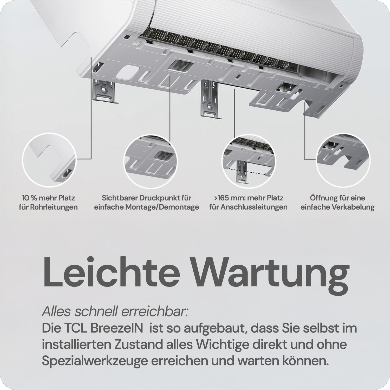 TCL Split Klimaanlage 18000 BTU (5,2 kW) Modell: BreezeIN mit Sprachsteuerung, WIFI für Räume bis 52m²