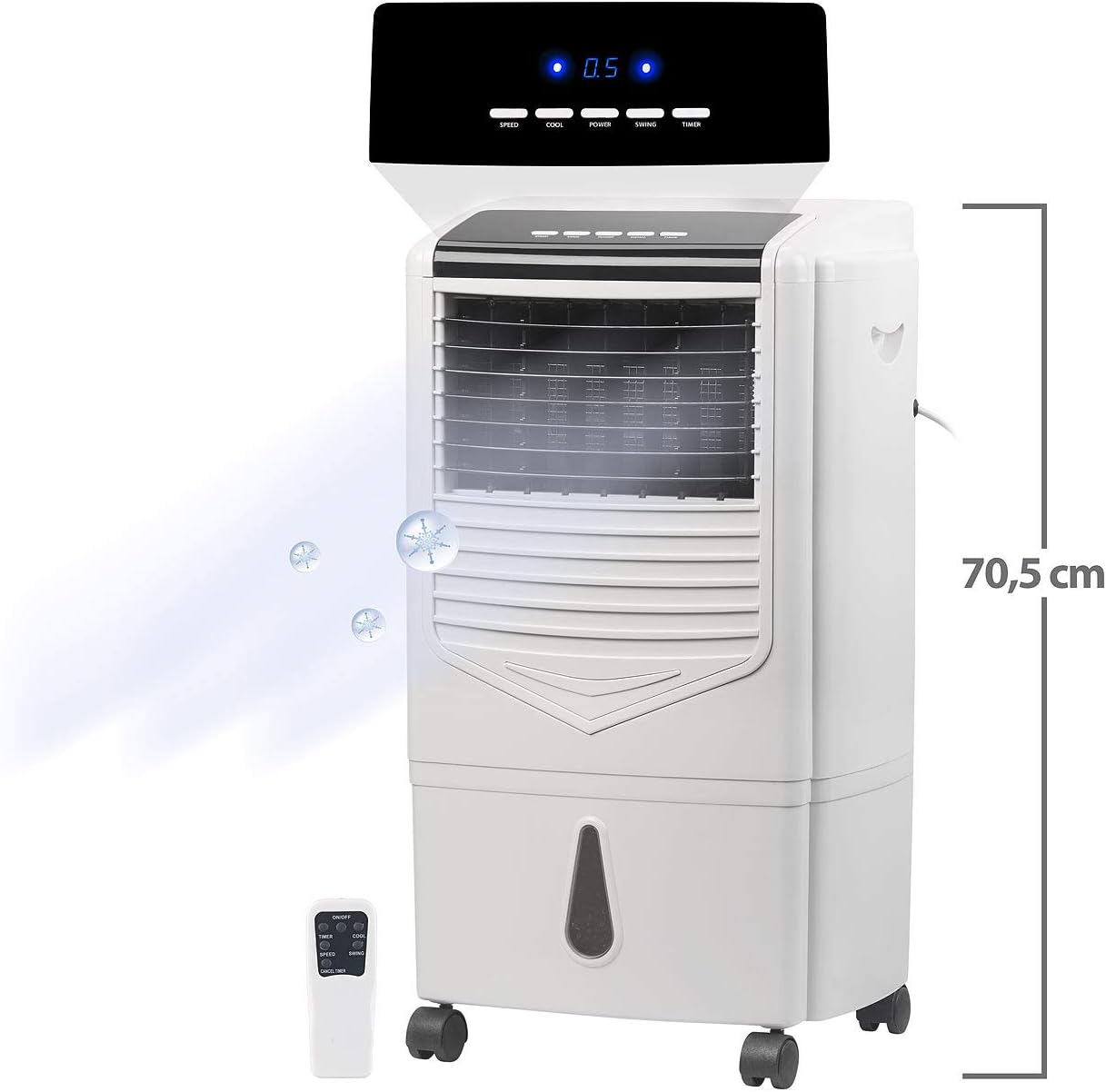 Sichler Haushaltsgeräte Kühler: Verdunstungs-Luftkühler mit Oszillation und Timer, 15 Liter, 70 Watt (Luftkühler mit Wasserkühlung, ohne Schlauch, Kühl)