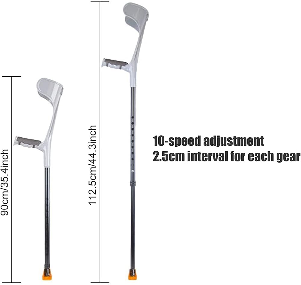 Gehhilfen für Senioren Aluminium Unterarmkrücken, Faltkrücken Erwachsene mit rutschfesten Spitzen, Gehhilfen zum Gehen, Ergonomisch verstellbare Gehhilfen,Schwarz,EIN Rollator Walkerble Mobi