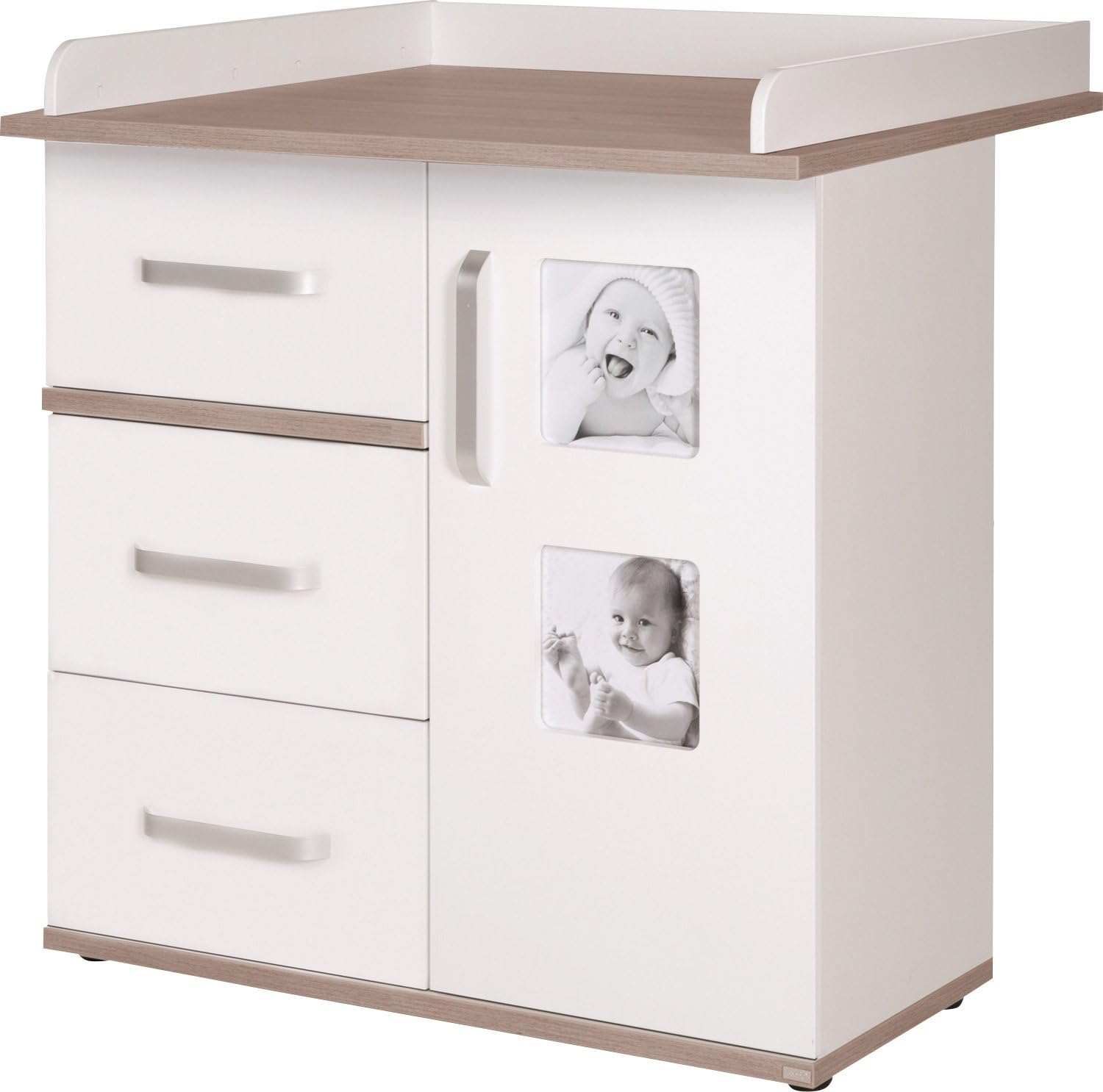 roba Kindermöbelset 'Pia‘, 3-teilig, inkl. Kinderbett 70x140cm, Wickelkommode, Kleiderschrank, weiß