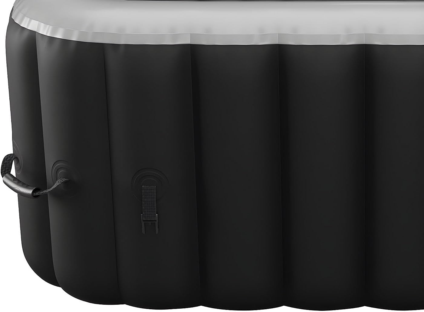 Aufblasbarer für 4 Personen - quadratisch - 154 x 154 x 65 cm - 120 Wasserdüsen - Schwarz & Grau - B-Cosy II