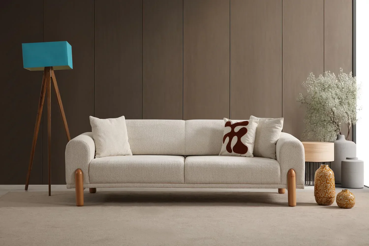 Lyke 3 Sitzer Bettsofa - Sahne